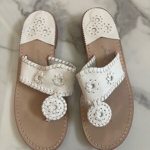 LIKE NEW Jack Rogers Women's Jack Whipstitch White Sandal